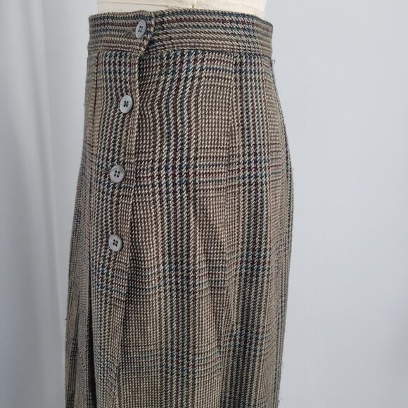 Vintage 80s David Brooks Worsted Wool Silk Blend Midi Skirt Made in USA Size 8 - Picture 8 of 11